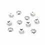 Coupelle en Fleur Argent 925 Rhodié 6mm x 10pcs