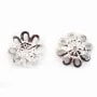 Coupelle Fleur Argent 925 Rhodié 8mm x 4pcs