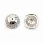 Coupelle & Zircon Argent 925 Rhodié 13mm  x 1pc