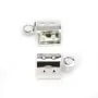 Embout pince en argent 925, pour cordon et lacet, 4mm x 4pcs