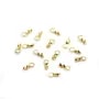 Embout mini-pince en argent 925 doré, pour fil 0.5mm x 6pcs