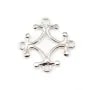 Sterling Silver 925 Cross Rhombus Intercalary 15x15mm x 1pc 