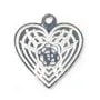  intercalaire Coeur ajouté Argent 925 11x11mm x 2 pc