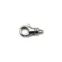Fermoir mousqueton, avec anneau, en argent 925 rhodié, 6.5 * 11mm x 1pc