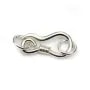 Fermoir à crochet en argent 925, avec 2 anneaux, 9 * 18mm x 1pc