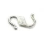 Argent 925  Fermoir S 15x8mm x 2pcs 