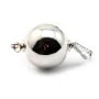 Argent 925 RHODIE Fermoir soufflet  rond 16mm x 1pc  