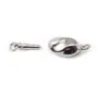  Sterling silver bellows oval clasp  7.5x16mm  x 1pc