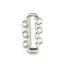 Argent 925 Fermoir Tube 3 Rang 21mm x 1pc