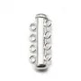 Argent 925 Fermoir Tube 4  Rang  26mm x 1pc