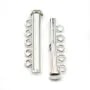 Argent 925 Fermoir Tube 5 Rang 30.5 mm x 1pc