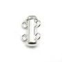 Argent 925 Fermoir Tube 2 Rang 15mm  x 1pc