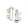 Argent 925 Fermoir Tube 2 Rang 15mm  x 1pc