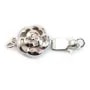 Round Flower Clasp, 925 Silver rhodium, 11mm x 1pc