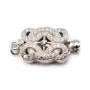 Fermoir  rectangle & zircon ,  Argent 925  , 11x15mm x 1pc