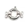 Silver 925 clasp spring ring 14mm 2 strands  x 1pc