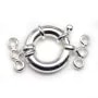 Fermoir à ressort  pour 3 Rangs, Argent 925 16mm x 1pc