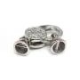 Fermoir mousqueton avec zircons, Argent 925 9x21mm x 1pc 