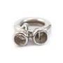 Fermoir à ressort bouée, Argent 925 16x24mm avec embout  6.5mm x 1pc  