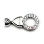 Fermoir with  zircon 15x32mm  x 1pc