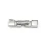Fermoir crochet en argent 925 rhodié, 5x19mm, pour fil de cuir, 1.3x3mm x 1pc
