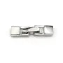 Fermoir crochet en argent 925 rhodié, 5x19mm, pour fil de cuir, 1.3x3mm x 1pc