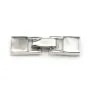 Clasp 925 silver rhodié hook, 6x23mm, for leather thread, 1.3x4.5mm x 1pc