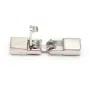 Clasp 925 silver rhodié hook, 6x23mm, for leather thread, 1.3x4.5mm x 1pc