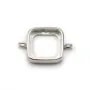 Charm support  for cabochon square,sterling silver 925, 10mm x 1pc