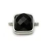 Intercalaire pour cabochon carré, argent 925, 10mm x 1pc