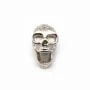 Tête de mort en argent 925 & oxyde de zirconium 10.5mm x 1pc