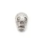 Tête de mort en argent 925 & oxyde de zirconium 10.5mm x 1pc