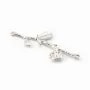 Intercalaire branche avec fleur pour perle semi percé 18x43mm x 1pc