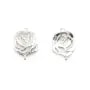 Intercalaire camélia, argent 925, 9.5x14mm x 2pcs