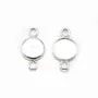 Intercalary round support for cabochon ,sterling silver 925, 8mm  x 1pc