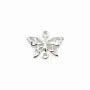 Intercalaire papillon, argent 925, 9x11mm x 2pcs