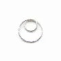 Intercalaire double rond martèle ,15mm, argent 925  x 2pcs