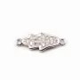 925 Sterling Silver rhodium Bridge hand with zirconium  6.5x16.5mm  x 1pc