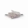 Pendentif main de fatma avec zirconium Argent 925 Rhodié 8.5x19mm  x 1pc