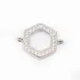 Intercalaire argent 925 et strass Hexagone 10x12mm x 1pc