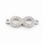 Intercalaire argent 925 et strass infini 7x21mm x 1pc