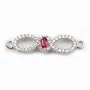 Intercalaire argent 925 et strass noeud papillon 7x29mm x 1pc