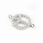 Intercalaire argent 925 et strass peace & love 11x17mm x 1pc
