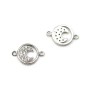 925 silver & zirconium spacer, in shape of moon, measuring 9 * 13.5mm x 1pc