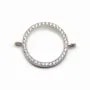 Intercalaire argent 925 oxyde de zirconium  ronde 18.5mm x 1pc