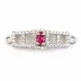 Intercalaire argent 925 et strass rectangle 8.5x27mm x 1pc