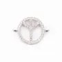 Intercalaire argent 925 et strass Peace et Love 15.5x20mm x 1pc