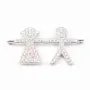 Intercalaire argent 925 et strass Garçon et Fille 13 x 27mm x 1pc