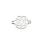 Intercalaire en forme de fleur, en argent 925, 11x16.5mm x 1pc