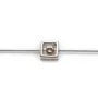 Intercalaire en argent 925, de forme carré, avec 2 trous, 6mm x 4pcs